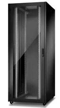 Шкаф напольный 19", 48U Eurolan 60F-48-88-21BL N2000 48U 800800, пер. стл. одност., зад. металл. двуст., чрн.