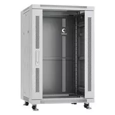 Шкаф напольный 19", 18U Cabeus SH-05C-18U60/100 600x1000x988mm (ШхГхВ) передняя стеклянная и задняя сплошная металлическая двери, ручка с замком, цвет