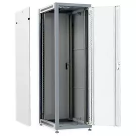 Шкаф напольный 19", 37U SYSMATRIX SL 6637.712 600x600x1780mm, передняя дверь стекло, задняя дверь металл, поворотная ручка с замком, серый