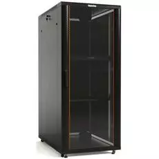 Шкаф напольный 19", 42U Hyperline TTB-4268-AS-RAL9004 2055x600х800мм(ВхШхГ), передняя стеклянная дверь со стальными перфор. боковинами, задняя дверь с