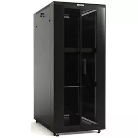 Шкаф напольный 19", 42U Hyperline TTB-4261-DD-RAL9004 2055x600х1000 мм (ВхШхГ), передняя и задняя распашные перфорированные двери (75%), ручка с замко