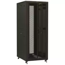 Шкаф напольный 19", 42U Hyperline TTR-4282-DD-RAL9005 2055x800х1200 мм, передняя и задняя распашные перфорированные двери (75%), ручка с замком, черны