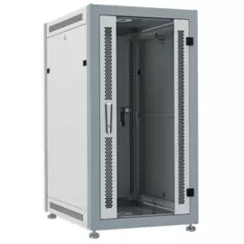 Шкаф напольный 19", 42U SYSMATRIX SL 6842.712 2000х600х800 двери: стеклянная в перф. раме и металл.; крепеж (50шт.); регулируемые опоры, цвет: серый R