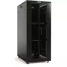 Шкаф напольный 19", 47U Hyperline TTB-4781-DD-RAL9004 передняя и задняя распашные перфорированные двери (75%), ручка с замком, крыша нового типа, цвет