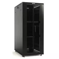 Шкаф напольный 19", 47U Hyperline TTB-4768-DD-RAL9004 2277x600х800 мм (ВхШхГ), передняя и задняя распашные перфорированные двери (75%), ручка с замком