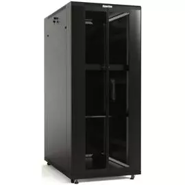 Шкаф напольный 19", 47U Hyperline TTB-4788-DD-RAL9004 2277x800х800мм(ВхШхГ), передняя/задняя распашные перфор. двери (75%), ручка с замком, крыша ново