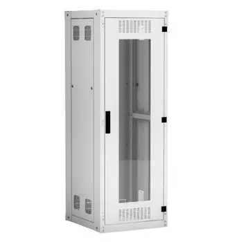 Шкаф напольный Netlan EC-FZ-336080-GMM-GY 19", 33U, 600х800 мм, дверь стекло, серый