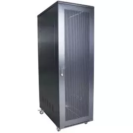 Шкаф напольный Wize W32U100R-M 19”, 32U, передняя и задняя двери металлические перфорированные, колеса, макс. вес нагрузки 800 кг, сталь, черный