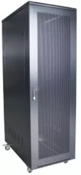 Шкаф напольный Wize W47U10080R-M 19”, 47U, передняя и задняя двери металлические перфорированные, 2 верт. кабельных органайзера, колеса, макс. вес наг