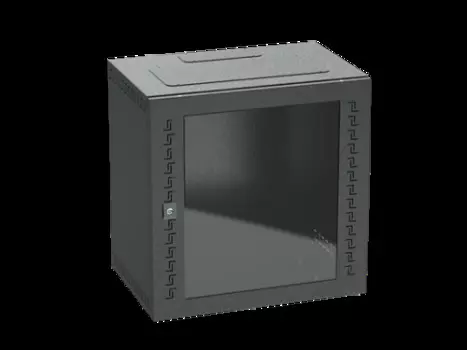 Шкаф настенный 19", 12U DKC R5STI1240GSB (600х600х400) дверь стекло RAL9005, "RAM telecom"