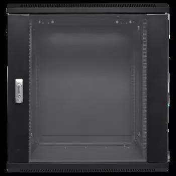 Шкаф настенный 19", 12U EKF TRP-WLL-1266-40B TERACOM PRO 600х600 мм дверь стеклянная с замком-ручкой чёрный