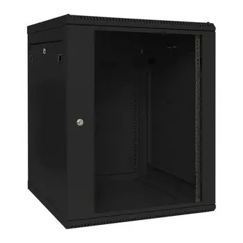 Шкаф настенный 19", 15U EKF TRP-WLL-1566-40B TERACOM PRO 600х600 мм дверь стеклянная с замком-ручкой чёрный