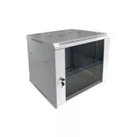 Шкаф настенный NTSS W 15U 600х450х770мм, 2 профиля 19", дверь стеклянная, серый RAL 7035 (NTSS-W15U6045GS)