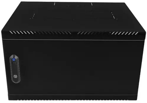 Шкаф настенный 19", 6U ЦМО ШРН-6.650.1-9005 телекоммуникационный сварной (600 650) съёмные стенки, дверь металл, чёрный