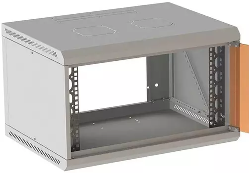 Шкаф настенный 19", 6U SUPRLAN ТВЛ-6U-600-600-СР 05-1066 коммутационный 6U 600x600мм пер.дв.стекл направл.под закл.гайки 70кг светло-серый металл