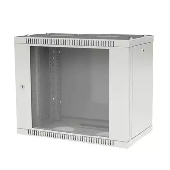 Шкаф настенный 19", 9U Filum FL-TL-0963GM-GY 600x350x490мм (ШхГхВ) телекоммуникационный, дверь стеклянная в металлической раме, цвет серый RAL7035