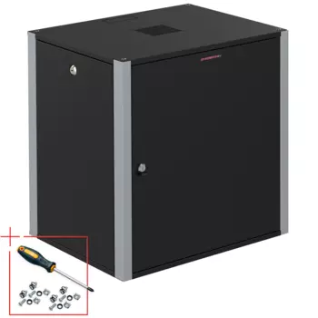 Шкаф настенный 19", 9U SYSMATRIX WP 6409.920 600x450x450mm, дверь металл, черный