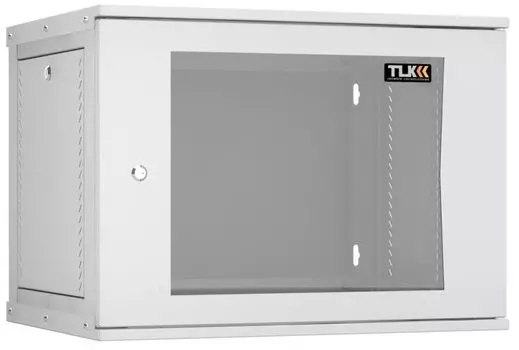 Шкаф настенный 19", 9U TLK TWI-096045-R-G-GY стеклянная дверь, разборный, Ш600хГ450мм