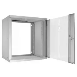 Шкаф настенный 19", 12U Cabeus WSC-05D-12U55/45 серия LIGHT разборный, дверь стекло, цвет серый