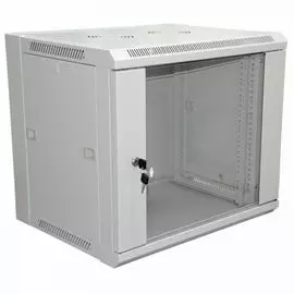 Шкаф настенный 19", 12U Rexant 04-2222 600600635 мм (ШxГxВ) - передняя дверь стекло, боковые стенки съемные (разобранный) RAL 7035