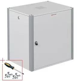 Шкаф настенный 19", 12U SYSMATRIX WP 6612.720 600x600x585mm, дверь металл, серый