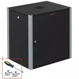 Шкаф настенный 19", 12U SYSMATRIX WP 6612.920 600x600x585mm, дверь металл, черный