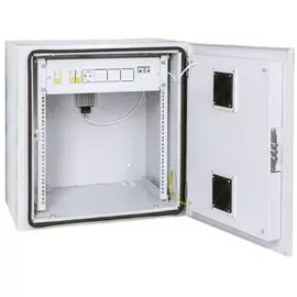 Шкаф настенный 19", 15U TLK TWM-156060-M-GY двухсекционный , металлическая дверь, промышленный, степень защиты IP55, Ш600хВ771хГ600мм, серый.