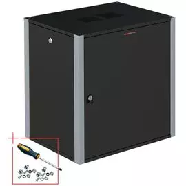Шкаф настенный 19", 18U SYSMATRIX WP 6618.920 600x600x852mm (ШхГхВ) дверь металл, черный (RAL 9004/RAL7000)