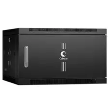 Шкаф настенный 19", 6U Cabeus SH-05F-6U60/60m-BK телекоммуникационный 600x600x368mm (ШхГхВ) дверь металл, цвет черный (RAL 9004)