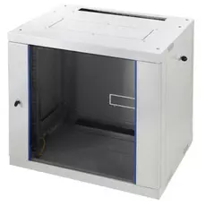 Шкаф настенный 19", 6U Eurolan 60W-06-66-31GY Racknet 600х600, дверь стекло