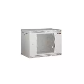 Шкаф настенный 19", 6U TLK TWI-066045-R-P-GY перфорированная дверь, Ш600хВ303хГ450мм, 1 пара монтажных направляющих, серый
