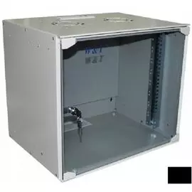 Шкаф настенный 19", 6U W&T P065240BWTWOF-RU 520x400 мм, дверь стекло, цвет чёрный, без вент.