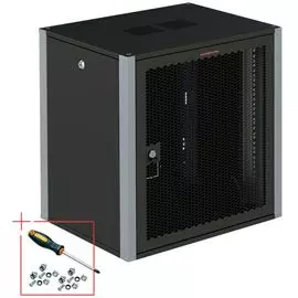 Шкаф настенный 19", 9U SYSMATRIX WP 6309.930 600x350x450mm (ШхГхВ) дверь перфорированная, черный (RAL 9004/RAL7000)