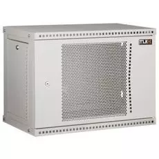 Шкаф настенный 19", 9U TLK TWI-096060-R-P-GY перфорированная дверь, Ш600хВ436хГ600мм, 2 пары монтажных направляющих, серый