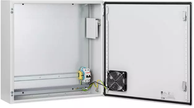 Шкаф NSGate NSB-6060F1 B606H0F1 600x600x210 комплект [1, 3] с вентилятором, без нагревателя, с оптическим кроссом