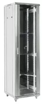 Шкаф серверный 19", 18U Rexant 04-1866-211 600600х987, дверь сплошное стекло, серый, RAL 7035
