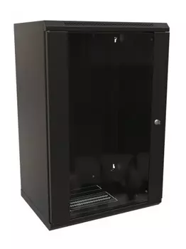 Шкаф серверный 19", 22U WRLine WR-TW-2266-GP-RAL9004 1086x600х600мм, стеклянная дверь, цвет черный (RAL 9004) (разобранный)