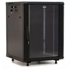 Шкаф серверный 19", 12U Hyperline TWB-FC-1266-GP-RAL9004 стек. дверь/перфор. по бокам/ручка с замком/возмож. устан. на ножки/черный(RAL 9004)/(разобр)