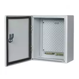 Шкаф MASTERMANN Мастер 1У монтажный универсальный: замок, ключ, монтажная плата, 2 гермоввода, 2 клемные рейки, уплотнит. прокладка; 330х280х140, IP54