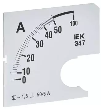 Шкала сменная IEK IPA10D-SC-0050 для амперметра Э47 50/5А-1,5 72х72мм