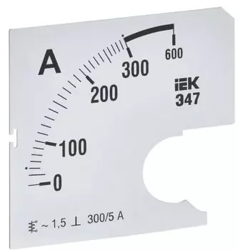 Шкала сменная IEK IPA10D-SC-0300 для амперметра Э47 300/5А-1,5 72х72мм