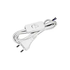 Шнур IEK WUP20-02-K01 УШ-1КВ с выключателем 2м ПВС 2х0.75 6А белый
