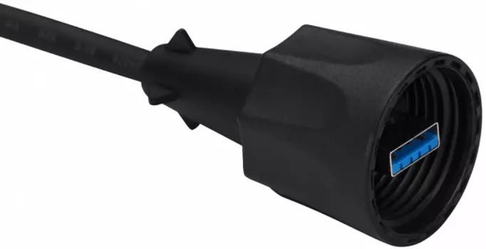 Шнур Lanmaster LAN-USB3-USB3-2.0-WP USB 3.0, IP68, 2.0 м, черный