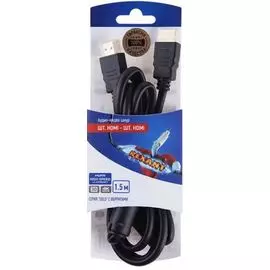Шнур Rexant 06-3101 HDMI-HDMI, 1.5 м, Gold с ферритами