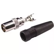 Штекер LAZSO APTV012 PAL, крепление кабеля под винт, диапазон частот 0-1ГГц, материал -латунь, покрытие - никель, материал изолятора - тефлон, защитн