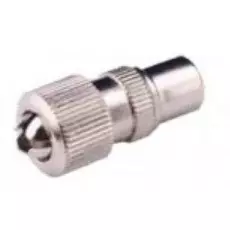 Штекер LAZSO APTV111 PAL, с цанговым зажимом, 1шт. Диапазон частот 0-1ГГц. Материал -латунь, покрытие - никель, материал изолятора - тефлон.