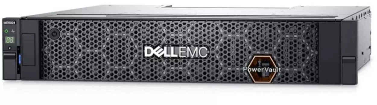 Система хранения данных Dell PowerVault ME5024 24SFF(2,5") 2U/ 8 port SAS Dual Controller/2xmini SAS cable 12G 2m/ noHDD/Rails/Bezel/2x580W/1YWARR