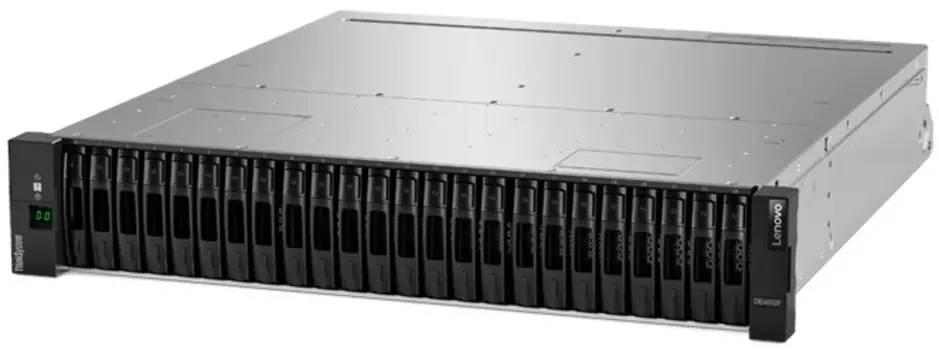 Система хранения данных Lenovo ThinkSystem DE4000F AFA SFF,2x32GB Cache,24x800GB 3DWD SSD,4x32Gb FC SFP+ Transc,4x3m LC-LC OM4 MMF Cabl,2xHIC 32Gb FC