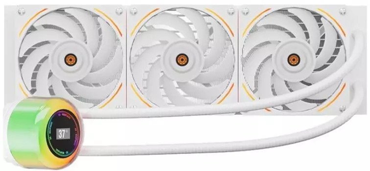 Система охлаждения жидкостная 1STPLAYER CC-360-WH LGA115X/1366/2011/1700/AM5/AM4/AM3/AM2/FM1/FM2/FM3 (3*120mm, 800-2000rpm, 71.18CFM, 32.9dBA, 4-pin)