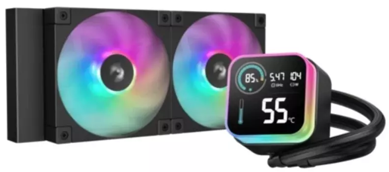 Система охлаждения жидкостная Deepcool LQ240 LGA115x/1200/1700/AM4/AM5 (TDP 280W, 2*120mm, 600-2400rpm, 72.04CFM, 38.71dBa, 4-pin)